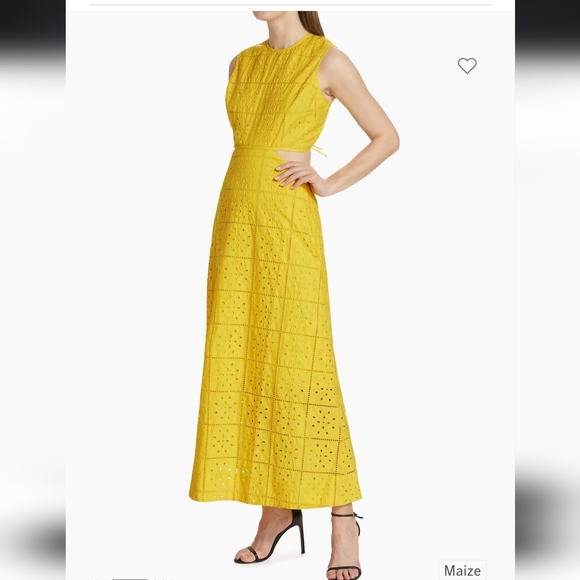 Ganni Broderie Anglaise Cotton Midi-Dress - Picture 3 of 6